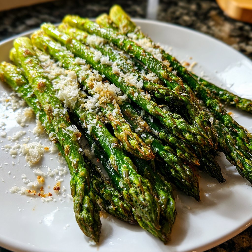 Grüner Spargel mit Parmesan