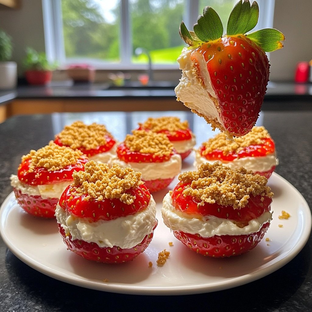 Gefüllte Erdbeeren mit Cheesecake